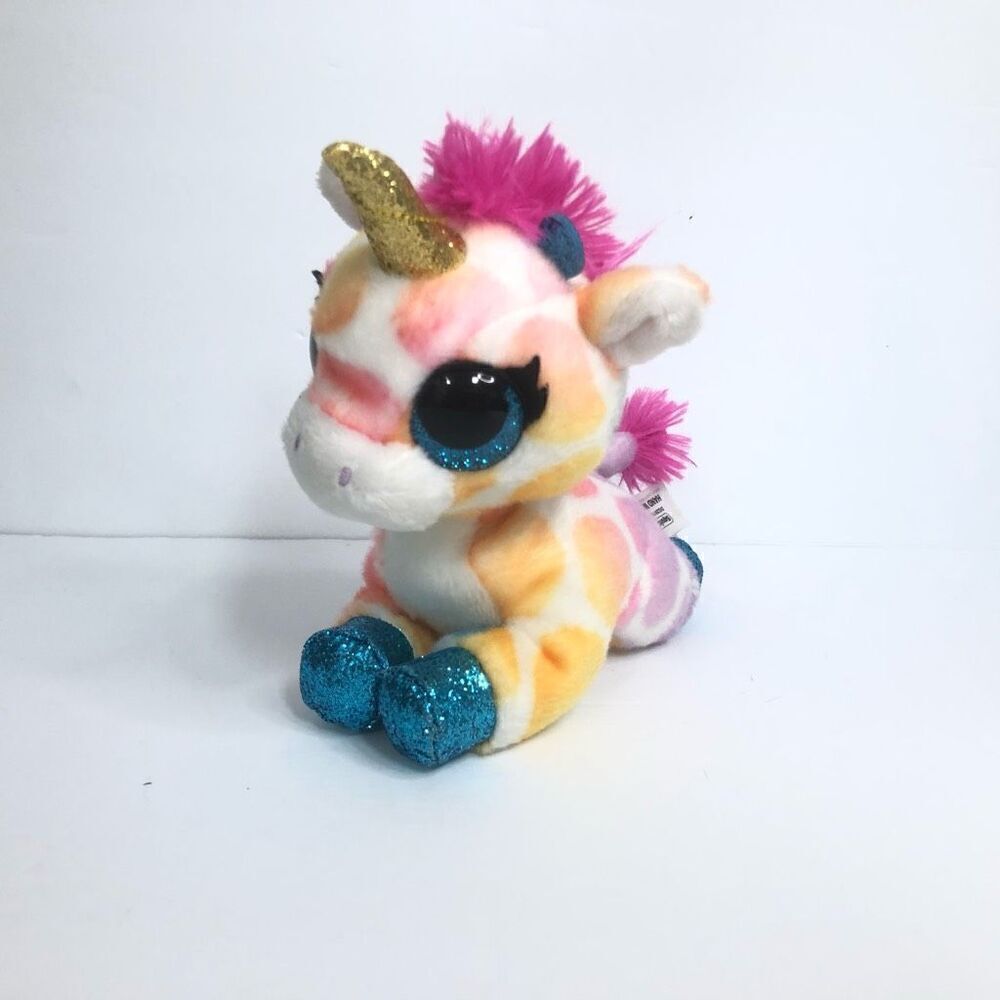 zuru coco surprise rainbow unicorn plush stuffed animal 5 inch blue glitter eyes